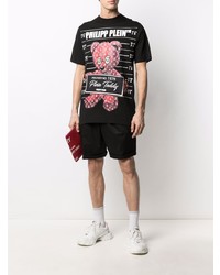 T-shirt à col rond imprimé noir Philipp Plein