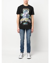 T-shirt à col rond imprimé noir Philipp Plein