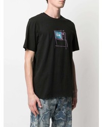 T-shirt à col rond imprimé noir Stussy