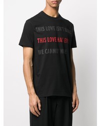 T-shirt à col rond imprimé noir Valentino