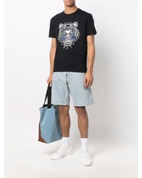 T-shirt à col rond imprimé noir Kenzo