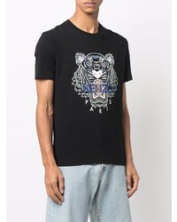 T-shirt à col rond imprimé noir Kenzo