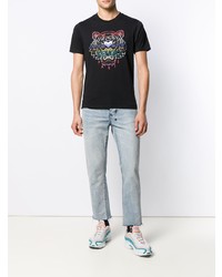 T-shirt à col rond imprimé noir Kenzo