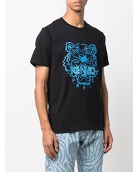 T-shirt à col rond imprimé noir Kenzo