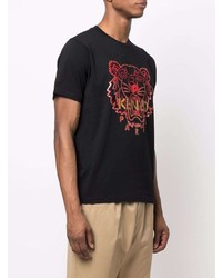 T-shirt à col rond imprimé noir Kenzo