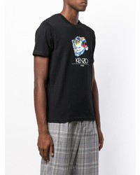 T-shirt à col rond imprimé noir Kenzo