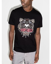 T-shirt à col rond imprimé noir Kenzo