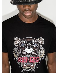 T-shirt à col rond imprimé noir Kenzo