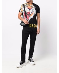 T-shirt à col rond imprimé noir DSQUARED2