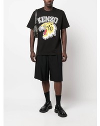 T-shirt à col rond imprimé noir Kenzo