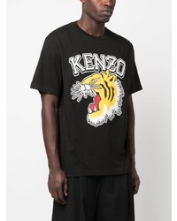 T-shirt à col rond imprimé noir Kenzo