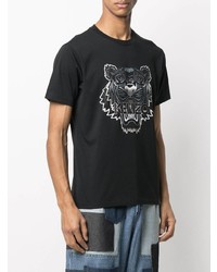 T-shirt à col rond imprimé noir Kenzo