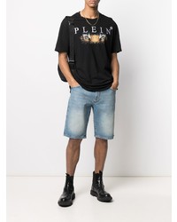 T-shirt à col rond imprimé noir Philipp Plein