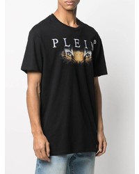 T-shirt à col rond imprimé noir Philipp Plein