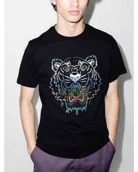 T-shirt à col rond imprimé noir Kenzo