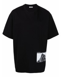 T-shirt à col rond imprimé noir Tom Wood