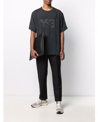 T-shirt à col rond imprimé noir Y-3