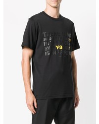 T-shirt à col rond imprimé noir Y-3