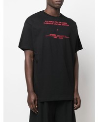 T-shirt à col rond imprimé noir Raf Simons