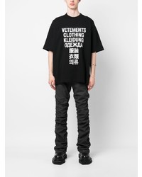 T-shirt à col rond imprimé noir Vetements