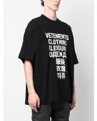 T-shirt à col rond imprimé noir Vetements