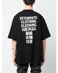 T-shirt à col rond imprimé noir Vetements