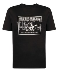 T-shirt à col rond imprimé noir True Religion