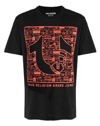 T-shirt à col rond imprimé noir True Religion