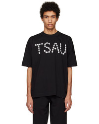 T-shirt à col rond imprimé noir TSAU