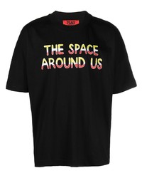 T-shirt à col rond imprimé noir TSAU