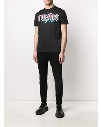 T-shirt à col rond imprimé noir DSQUARED2