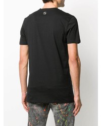 T-shirt à col rond imprimé noir Philipp Plein