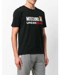 T-shirt à col rond imprimé noir Moschino