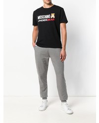 T-shirt à col rond imprimé noir Moschino