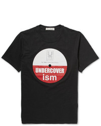 T-shirt à col rond imprimé noir Undercover