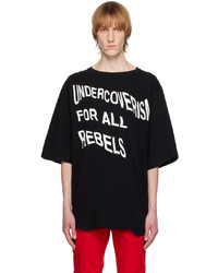 T-shirt à col rond imprimé noir Undercoverism
