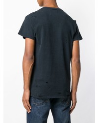T-shirt à col rond imprimé noir Warren Lotas