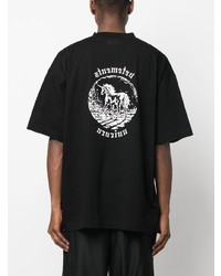 T-shirt à col rond imprimé noir Vetements