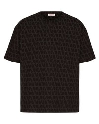 T-shirt à col rond imprimé noir Valentino Garavani