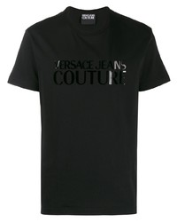 T-shirt à col rond imprimé noir VERSACE JEANS COUTURE