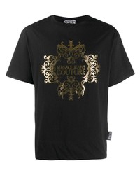 T-shirt à col rond imprimé noir VERSACE JEANS COUTURE