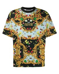 T-shirt à col rond imprimé noir VERSACE JEANS COUTURE