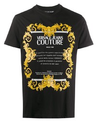 T-shirt à col rond imprimé noir VERSACE JEANS COUTURE