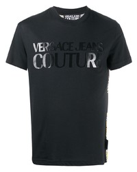 T-shirt à col rond imprimé noir VERSACE JEANS COUTURE