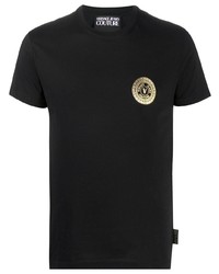 T-shirt à col rond imprimé noir VERSACE JEANS COUTURE