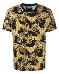 T-shirt à col rond imprimé noir VERSACE JEANS COUTURE