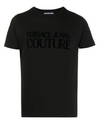 T-shirt à col rond imprimé noir VERSACE JEANS COUTURE