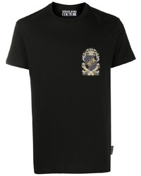T-shirt à col rond imprimé noir VERSACE JEANS COUTURE