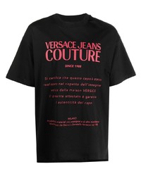 T-shirt à col rond imprimé noir VERSACE JEANS COUTURE