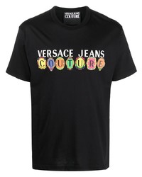 T-shirt à col rond imprimé noir VERSACE JEANS COUTURE